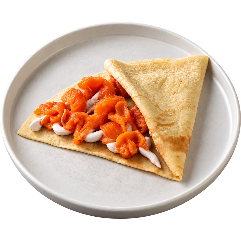 Блин с сёмгой и сливочным сыром