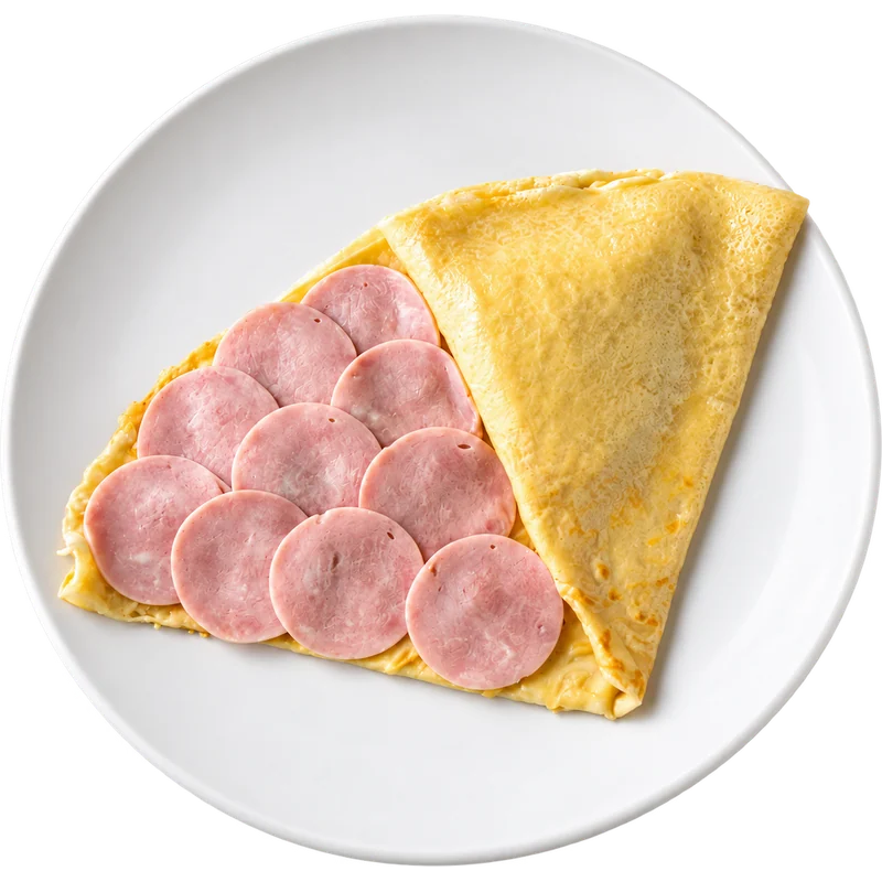 Блин с сыром и ветчиной
