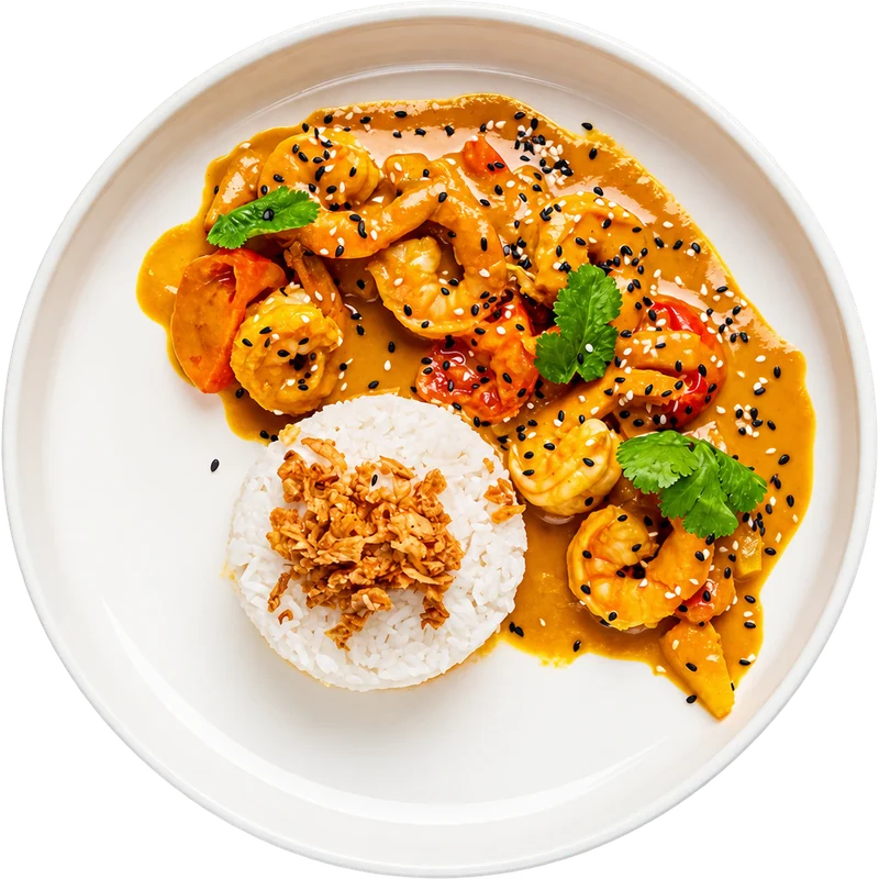 Жёлтый карри с креветками